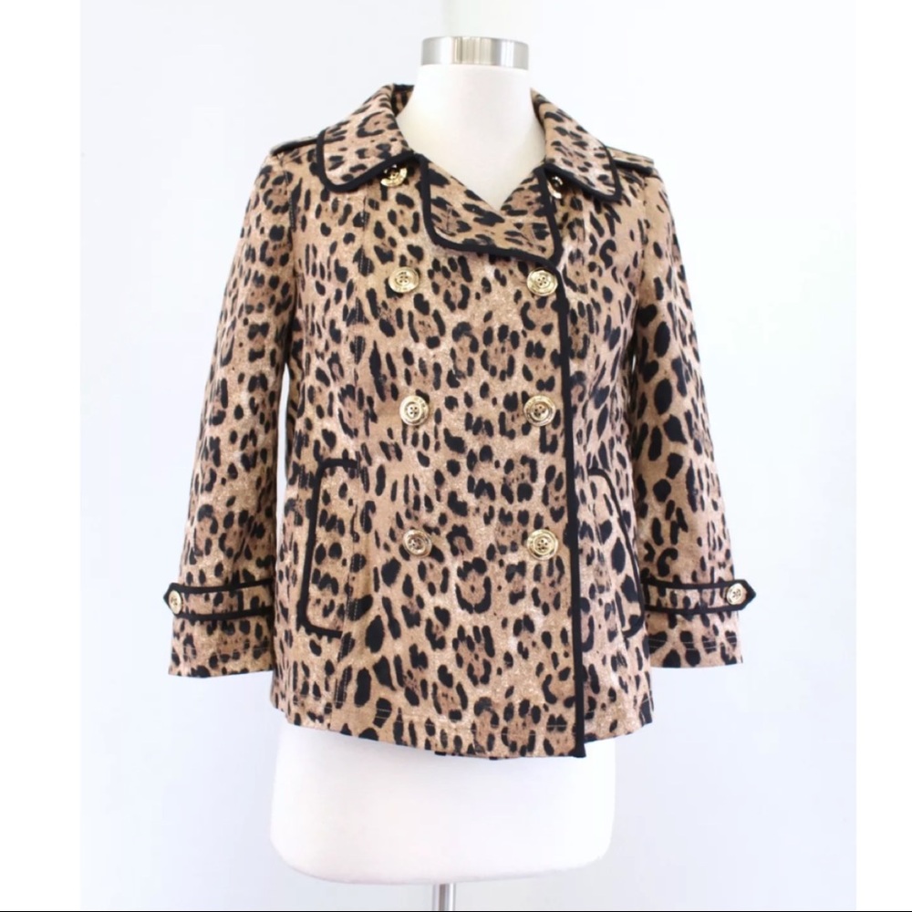 White House Black Market Leopard Swing Jacket - Picture 3 of 9